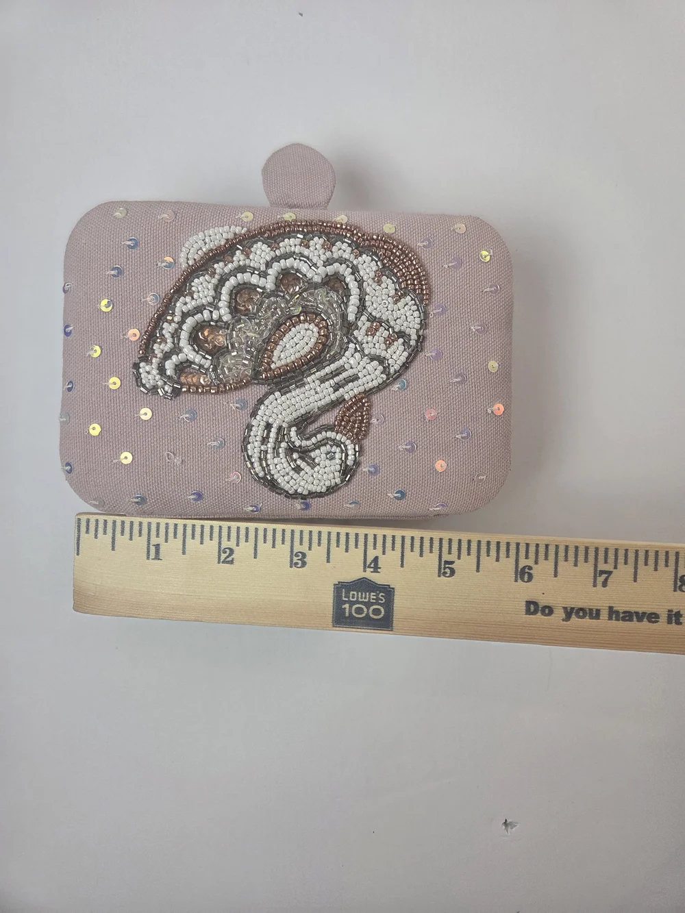Beaded Swan Jewelry Box - Dusty Pink